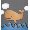 Housse de couette Baleine gris bleu et marron - miniature variant 1
