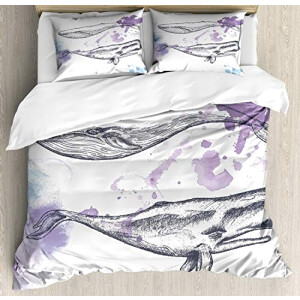Housse de couette Baleine adolescent pourpre 240x260 cm