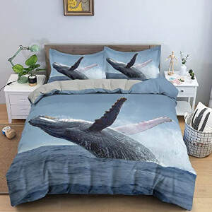 Housse de couette Baleine bleue 200x200 cm
