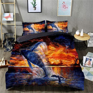 Housse de couette Baleine hui 135x200 cm 200x200 cm 220x240 cm