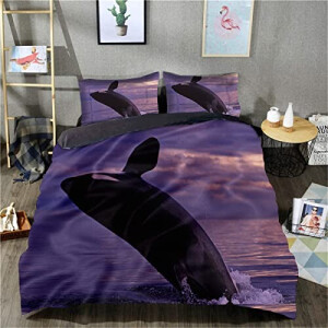 Housse de couette Baleine hui 135x200 cm 200x200 cm 220x240 cm