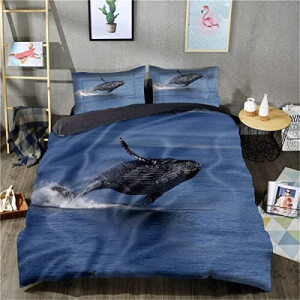 Housse de couette Baleine hui 135x200 cm 200x200 cm 220x240 cm