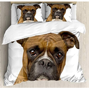 Housse de couette Boxer - Chien - brun foncé 220x230 cm