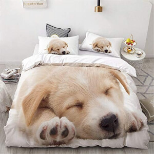 Housse de couette Chien jaune 90x190 cm 140x200 cm 200x200 cm 220x240 cm 240x260 cm