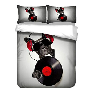 Housse de couette Chien de musique 100x135 cm 120x150 cm 160x200 cm 220x240 cm