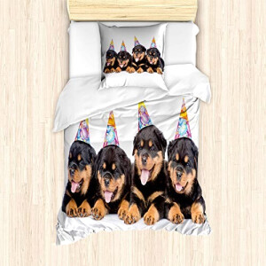 Housse de couette Chien marigold et noir 135x200 cm