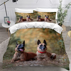 Housse de couette Berger Belge Malinois - Chien - couleur 140x200 cm