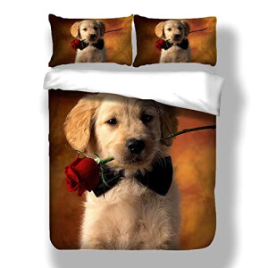 Housse de couette Chien – marron 140x200 cm