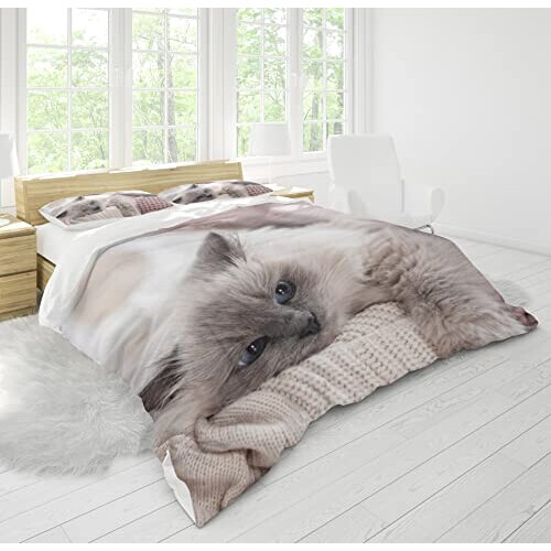 Housse de couette Chat marron 200x200 cm variant 0 