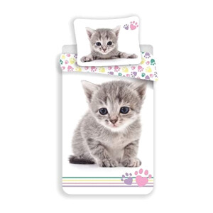 Housse de couette Chat gris 140x200 cm
