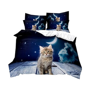 Housse de couette Chat ahw- 140x200 cm 200x200 cm 220x240 cm