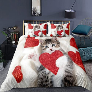 Housse de couette Chat rouge 140x200 cm 200x200 cm 220x240 cm