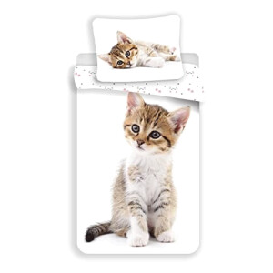 Housse de couette Chat blanc 140x200 cm