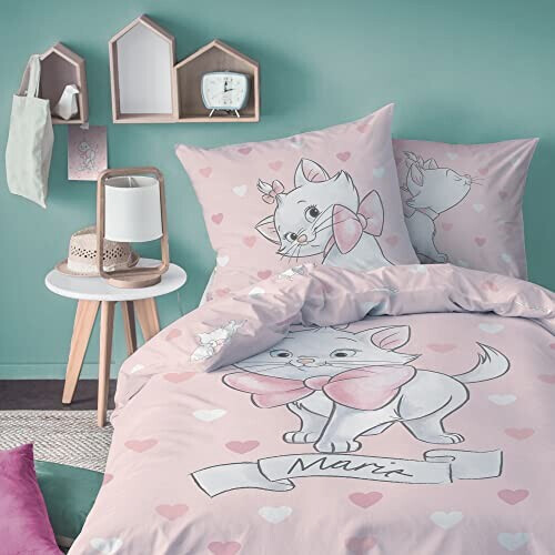 Housse de couette Chat rose 140x200 cm
