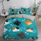 Housse de couette Chat turquoise 140x200 cm 200x200 cm 220x240 cm - miniature