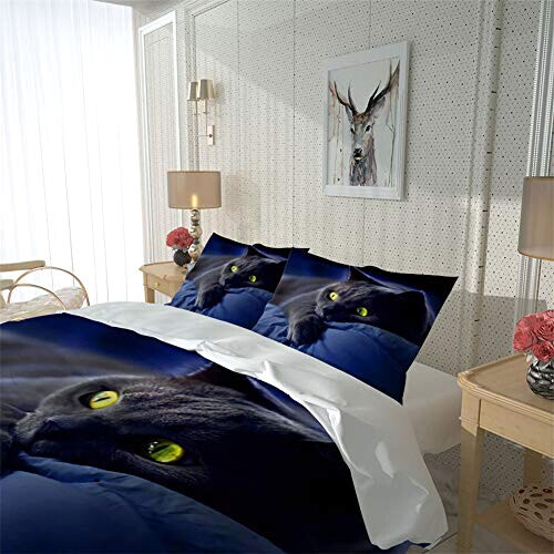 Housse de couette Chat noir 140x200 cm 160x200 cm 200x200 cm 220x240 cm variant 1 