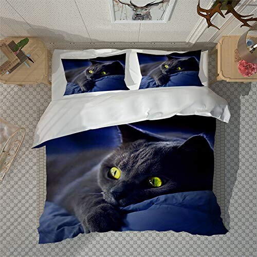 Housse de couette Chat noir 140x200 cm 160x200 cm 200x200 cm 220x240 cm variant 4 