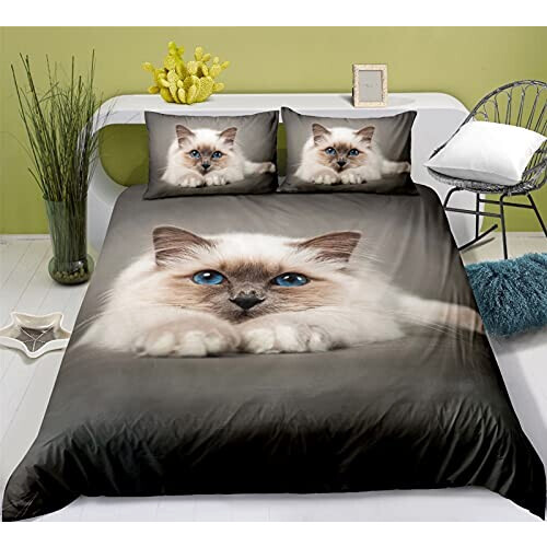 Housse de couette Chat animaux -k 135x200 cm 155x220 cm 200x200 cm 220x240 cm