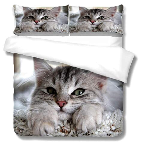 Housse de couette Chat gris 240x260 cm