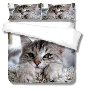 Housse de couette Chat gris 240x260 cm