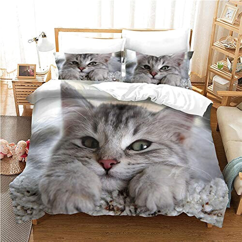 Housse de couette Chat gris 240x260 cm variant 1 