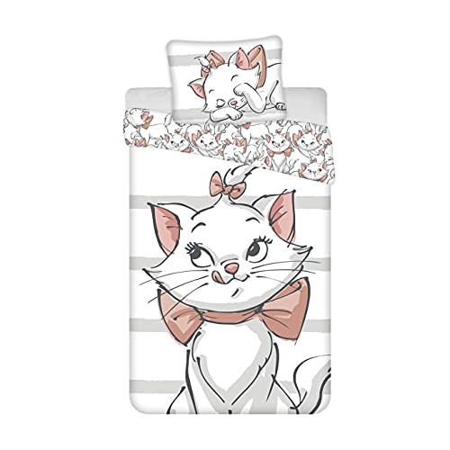 Housse de couette Chat blanc rose 140x200 cm