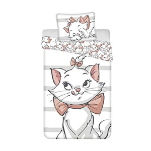 Housse de couette Chat blanc rose 140x200 cm