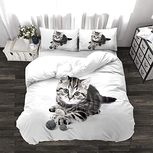Housse de couette Chat mignon 135x200 cm 155x220 cm