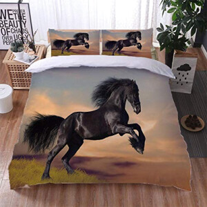 Housse de couette Cheval noir 200x200 cm