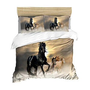 Housse de couette Cheval gris 140x200 cm 200x200 cm 220x240 cm 220x260 cm