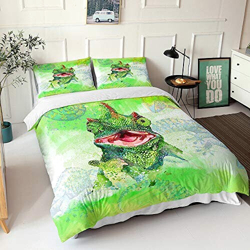 Housse de couette Caméléon vert 90x190 cm 140x200 cm 200x200 cm 220x240 cm 240x260 cm variant 0 