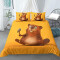 Housse de couette Castor jaune 200x200 cm - miniature