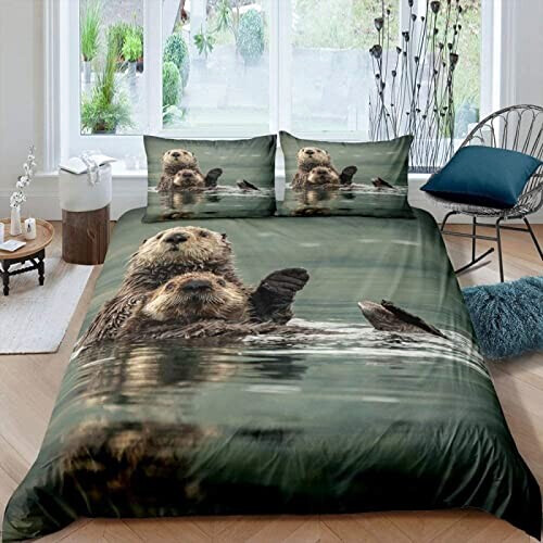Housse de couette Castor animaux sauvages 200x200 cm