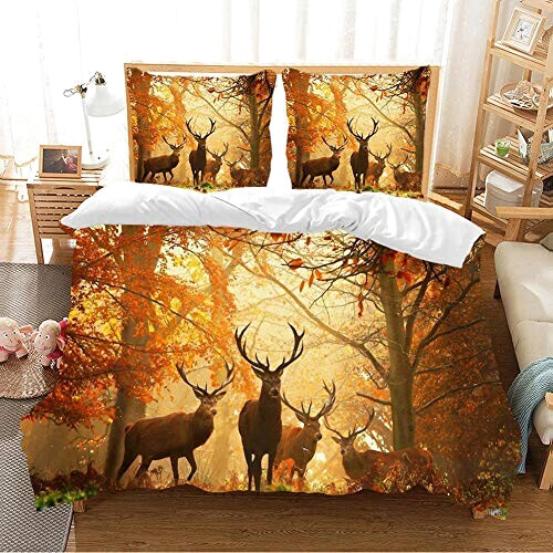 Housse de couette Cerf brun 135x200 cm 140x210 cm 200x200 cm 220x240 cm