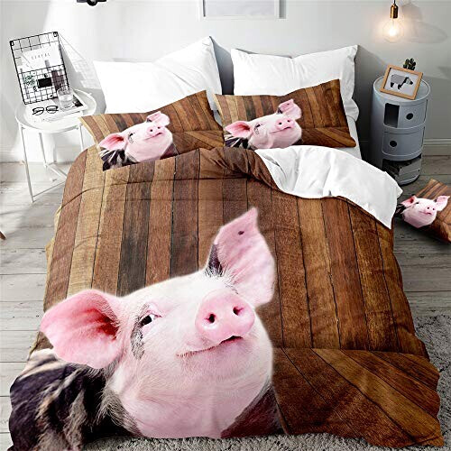 Housse de couette Cochon mignon 90x190 cm 140x200 cm 200x200 cm 220x240 cm 240x260 cm