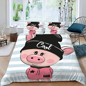 Housse de couette Cochon couleur 140x200 cm