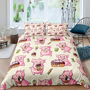 Housse de couette Cochon multicolore 130x200 cm 135x200 cm 200x200 cm 220x240 cm