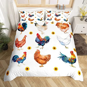 Housse de couette Coq poule 140x200 cm