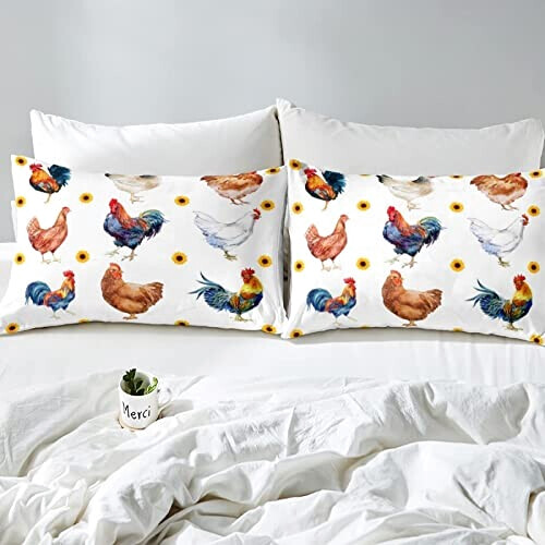 Housse de couette Coq poule 140x200 cm variant 1 