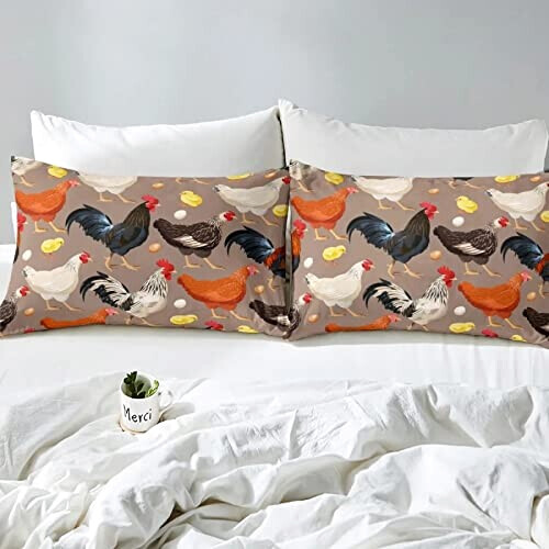 Housse de couette Coq poule 140x200 cm variant 1 