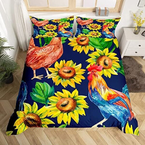 Housse de couette Coq poule 140x200 cm