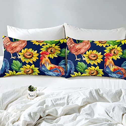 Housse de couette Coq poule 140x200 cm variant 1 