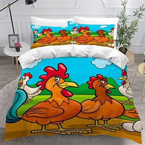 Housse de couette Coq couleur 200x200 cm