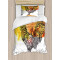 Housse de couette Coq marron orange jaune 130x200 cm - miniature