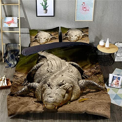 Housse de couette Crocodile hui 135x200 cm 200x200 cm 220x240 cm