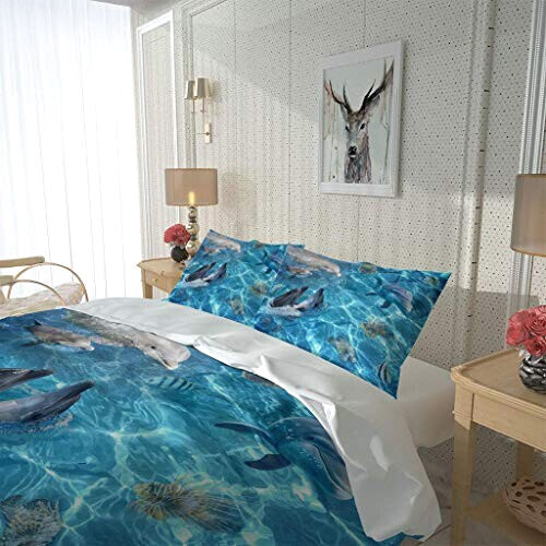 Housse de couette Dauphin bleu 200x200 cm variant 2 