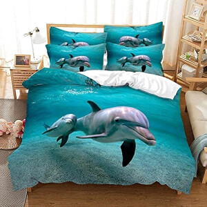 Housse de couette Dauphin impression d de s 220x240 cm