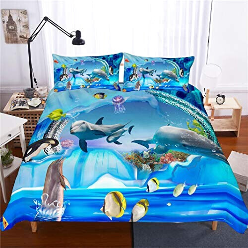 Housse de couette Dauphin paradis océan 140x200 cm 200x200 cm 220x240 cm variant 1 
