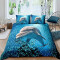 Housse de couette Dauphin mer profonde 140x200 cm 160x200 cm 200x200 cm 220x240 cm - miniature