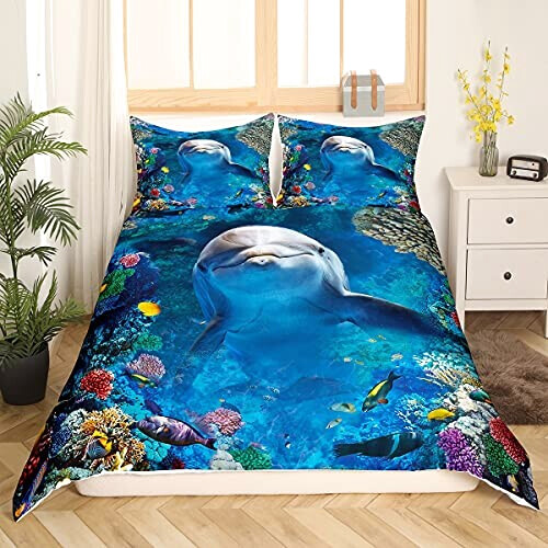 Housse de couette Dauphin multicolore 140x200 cm 200x200 cm 220x240 cm 240x260 cm